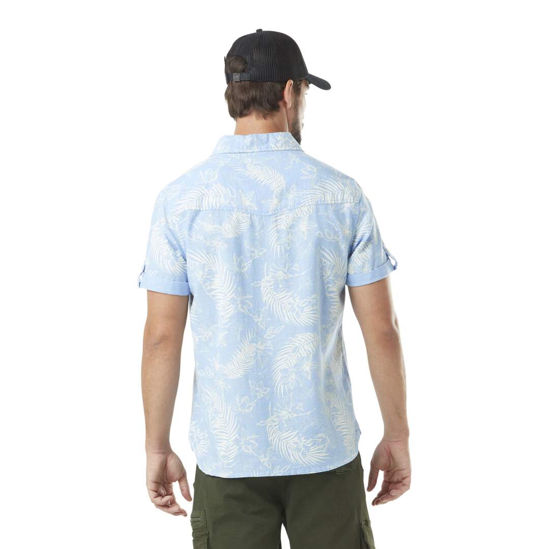 Chemise homme Chambray imprimé fleurs en coton Vondutch-2