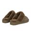 Womens/ladies Suede Faux Fur Lined Mule Slippers Dark Khaki Jack Wills-2