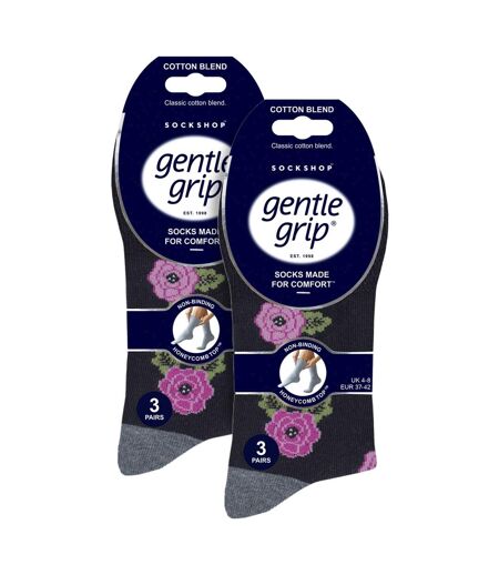 Gentle Grip - 6 Paires Chaussettes Femme Coton Douces Sans Élastique