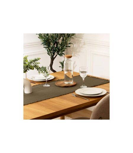 Chemin de Table Maha 38x140cm Vert Kaki