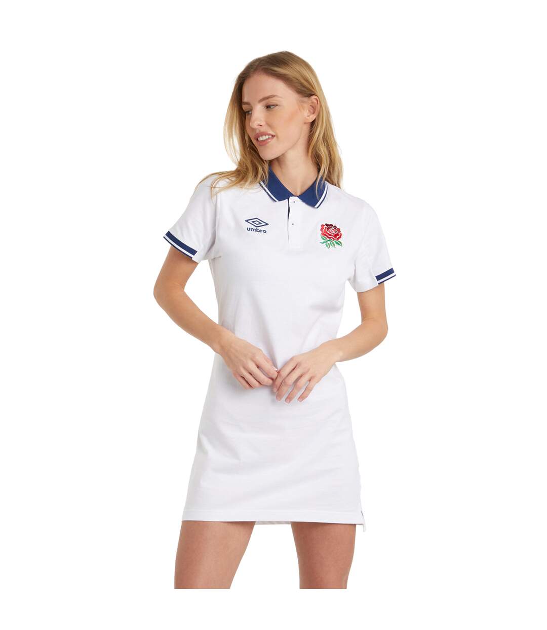 England Rugby - Robe polo CLASSIC - Femme (Blanc / Bleu marine) - UTUO936
