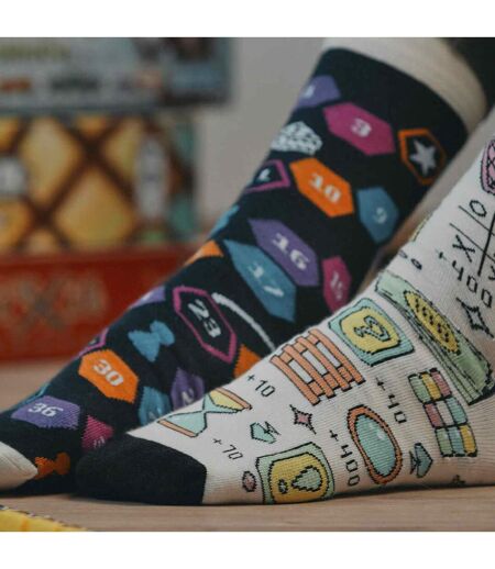 1 Pack Unisex Mismatched Novelty Odd Socks - Board Games