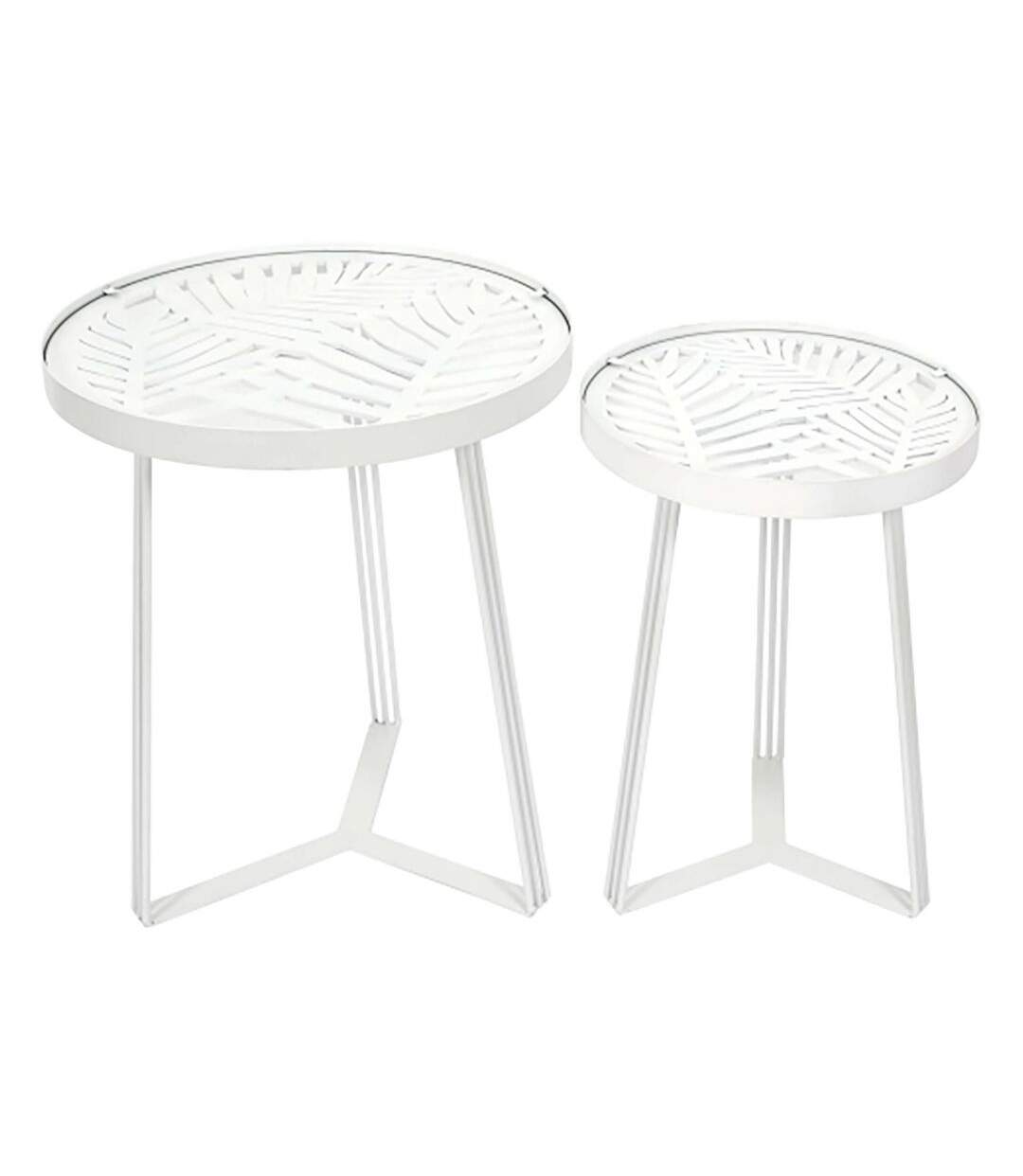 Set de 2 tables gigognes Wild Blanc-3