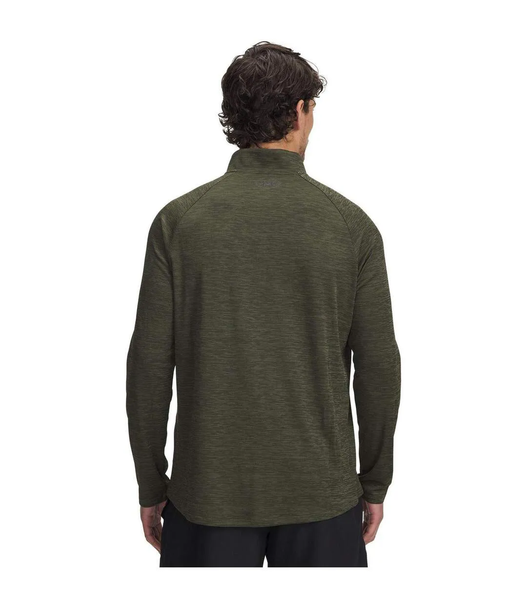 Mens Tech Textured Half Zip Top Green Under Armour-3
