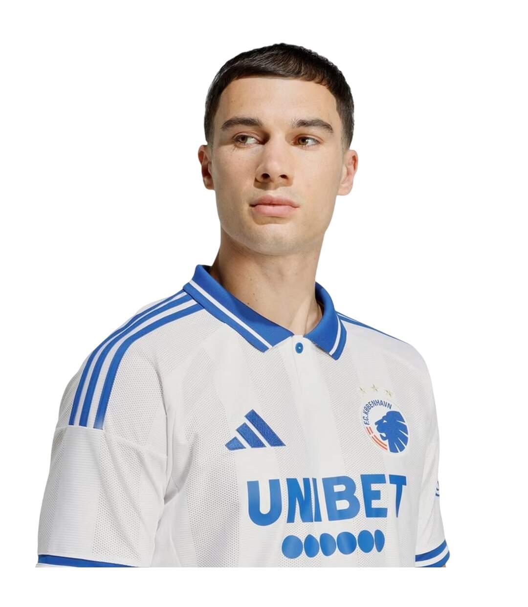 Mens 2025/2026 F.c. Copenhagen Home Shirt White Blue Adidas-4