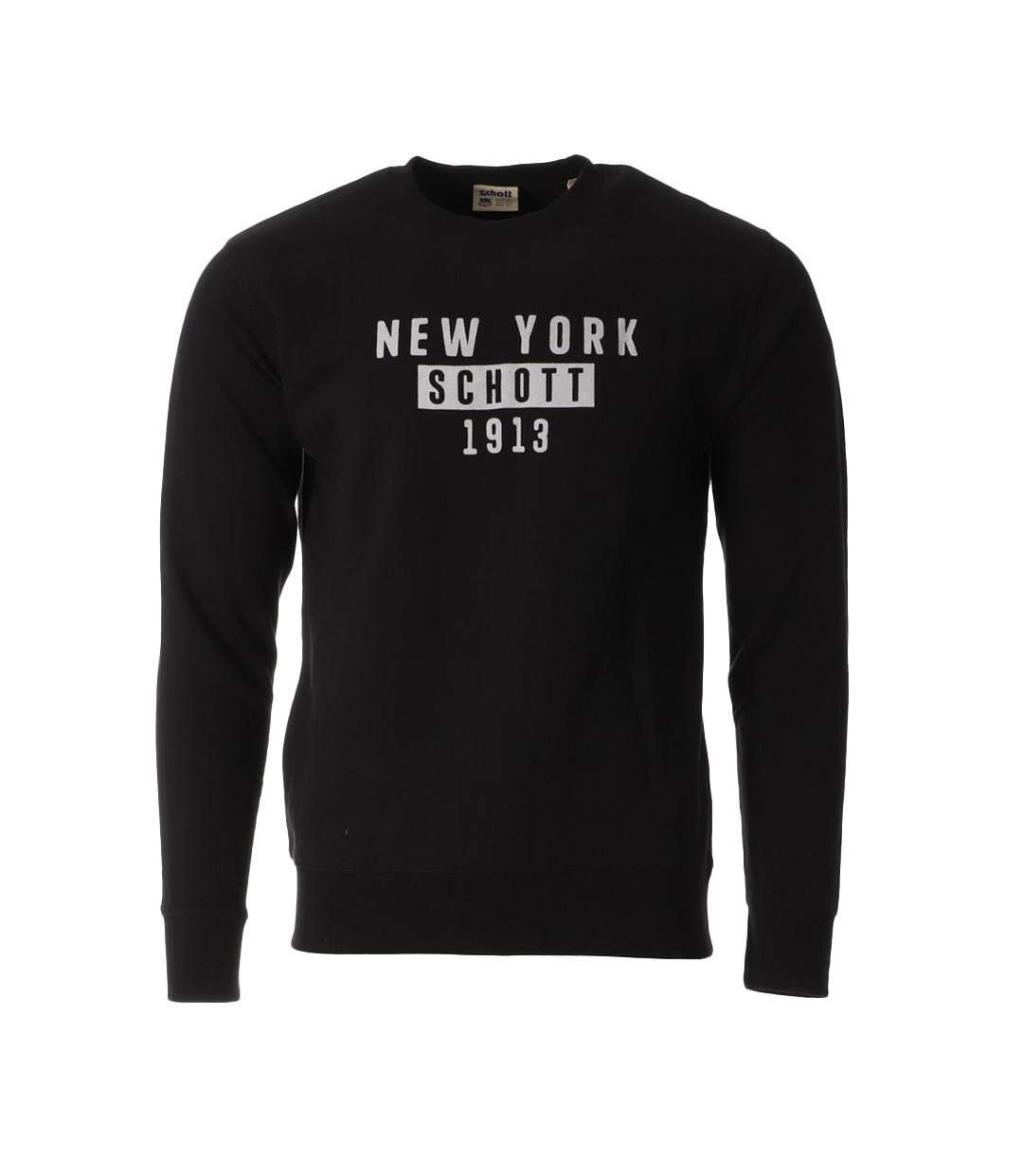 Sweat noir homme schott 752 - s-1