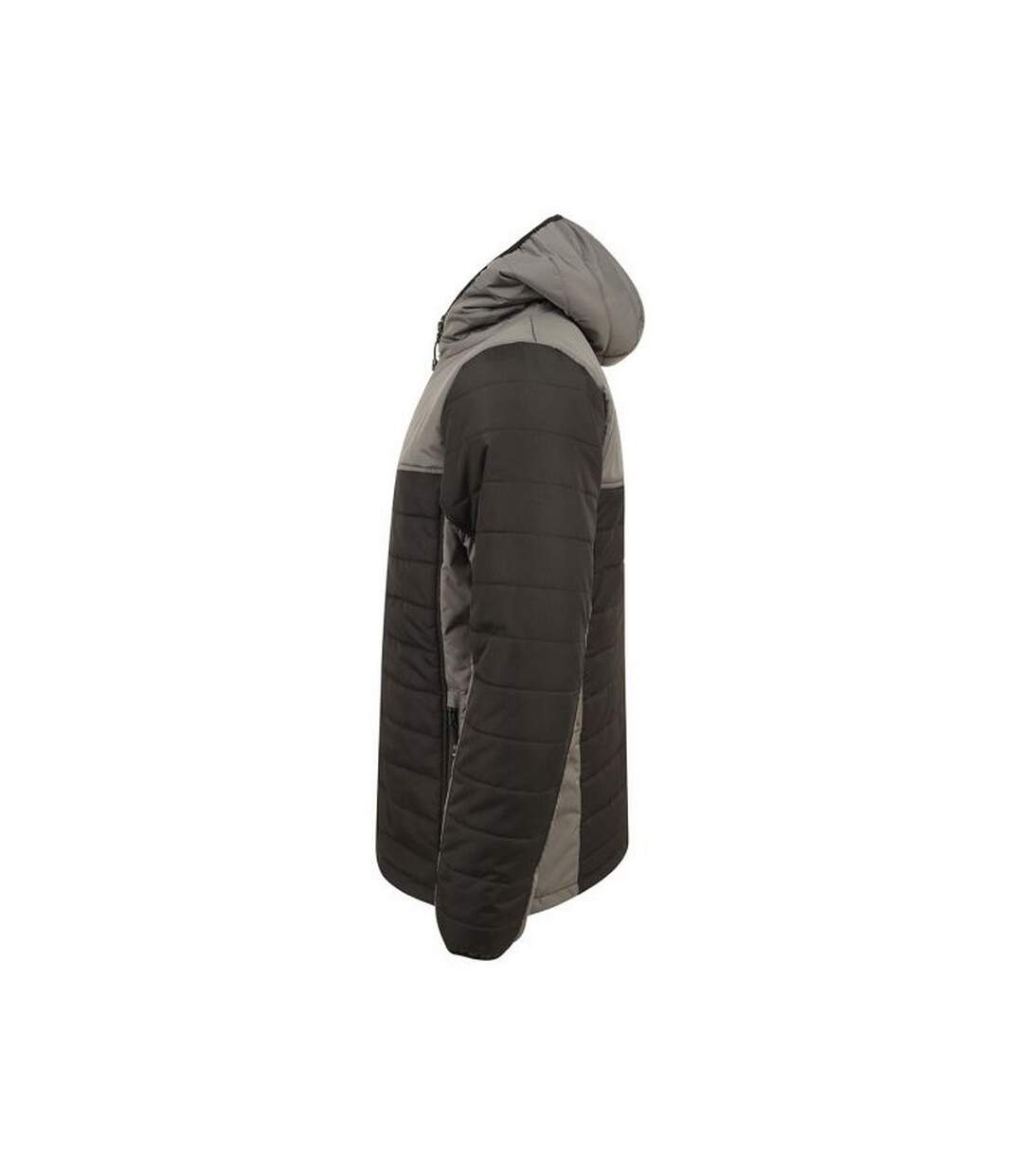 Finden & Hales Mens Contrast Padded Jacket (Black/Gunmetal Gray)