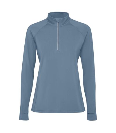 Womens/ladies estambul quarter zip long-sleeved sweatshirt storm blue Roly
