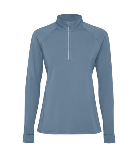 Womens/ladies estambul quarter zip long-sleeved sweatshirt storm blue Roly