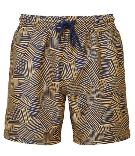 Short de bain pour homme - WB900 - bleu marine et moutarde