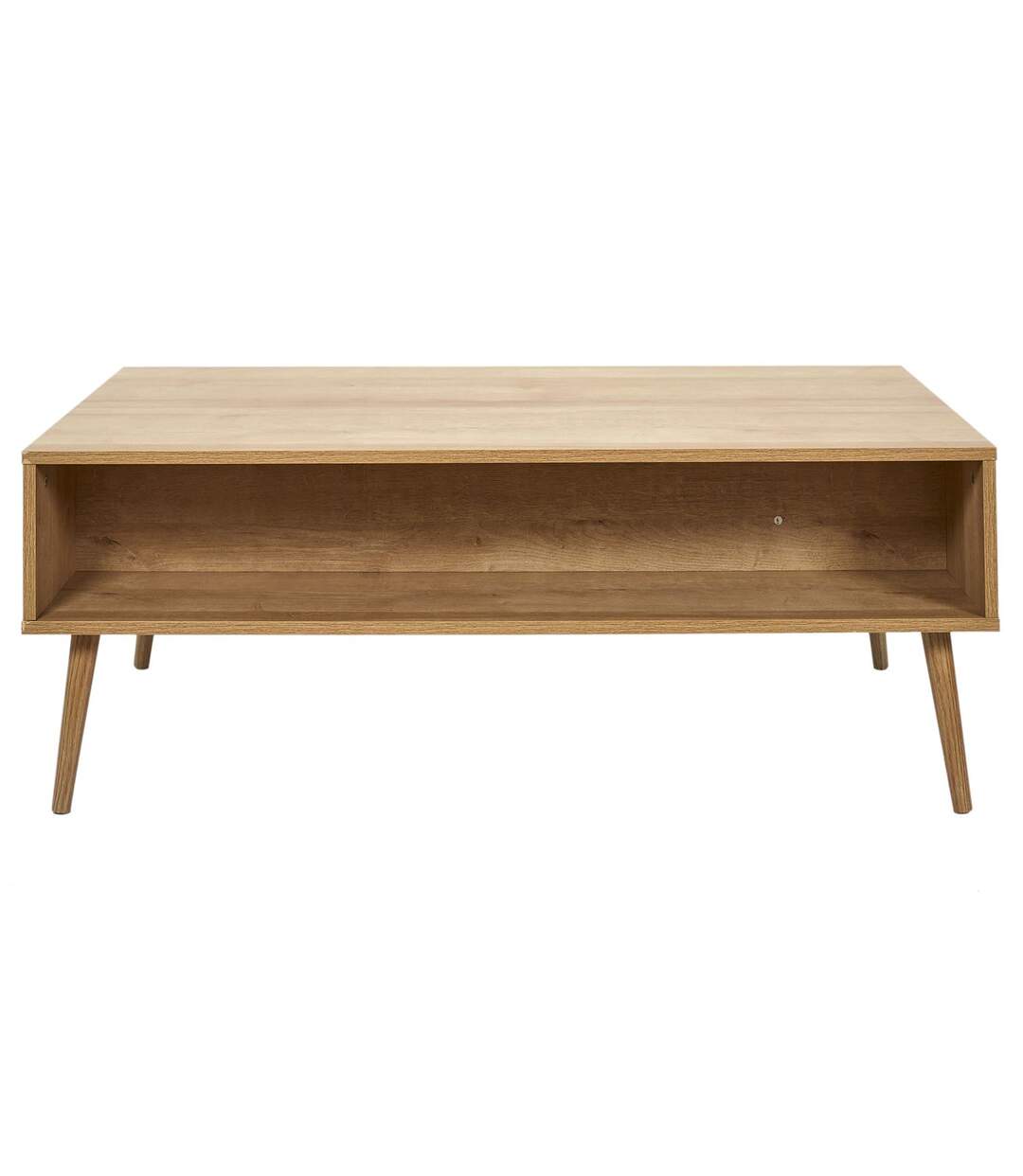 Table basse avec 1 tiroir, en cannage et panneaux de particules-4