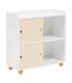 Meuble de rangement enfant 2 portes et 2 niches BOULI - Blanc et beige-4