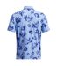 Mens Floral Pattern Polo Shirt Blue Under Armour-3