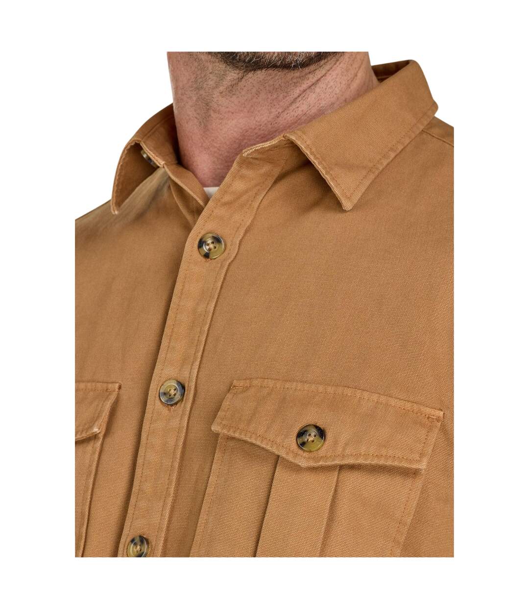 Veste-chemise Homme Brun Clair Raging Bull-4