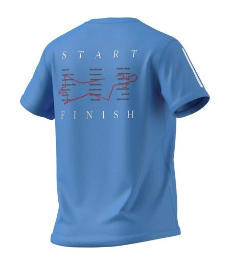 Womens/ladies Berlin Half Logo T-shirt Blue Burst Adidas