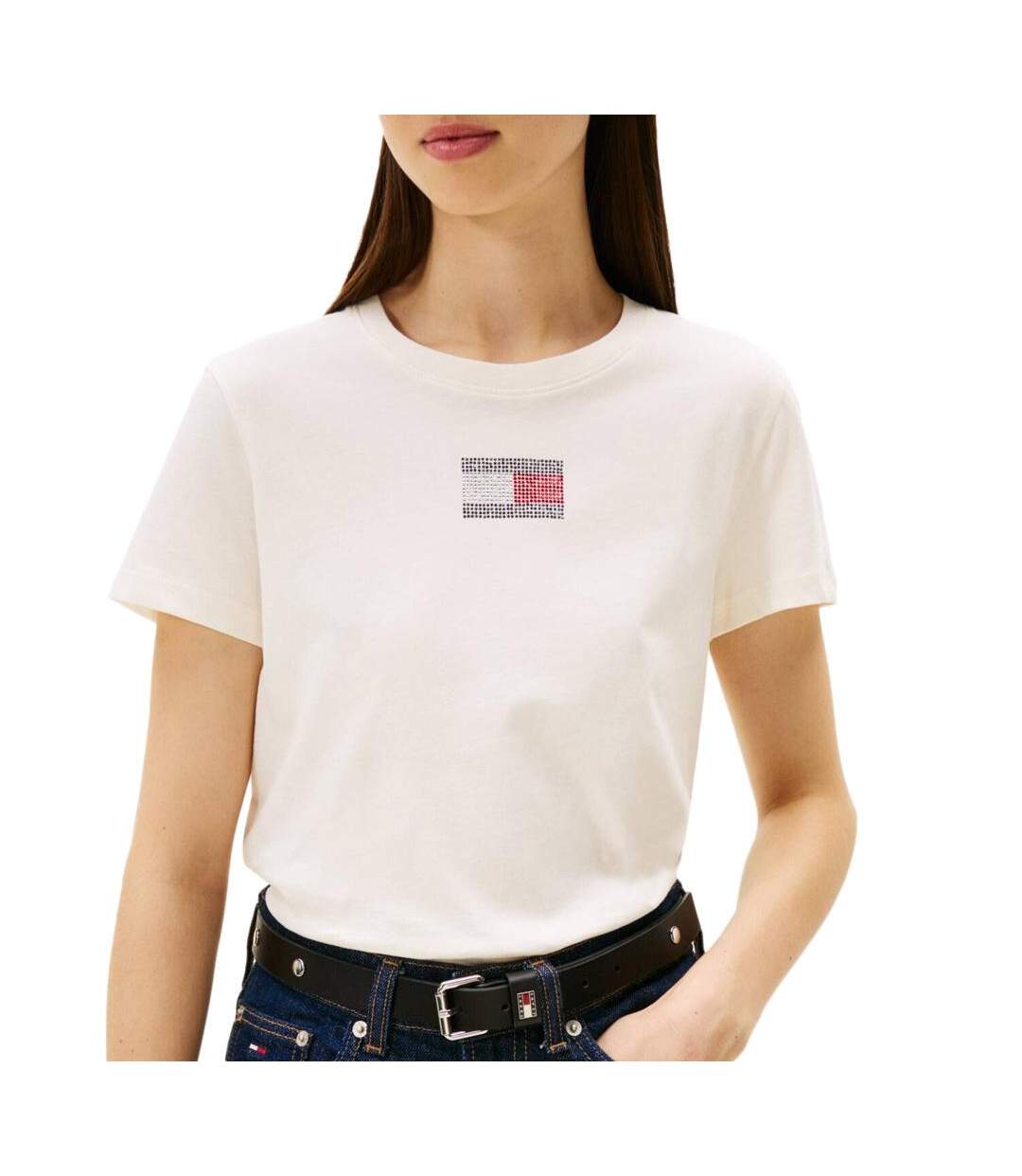 T-Shirt blanc femme tommy hilfiger dw0dw21965-1