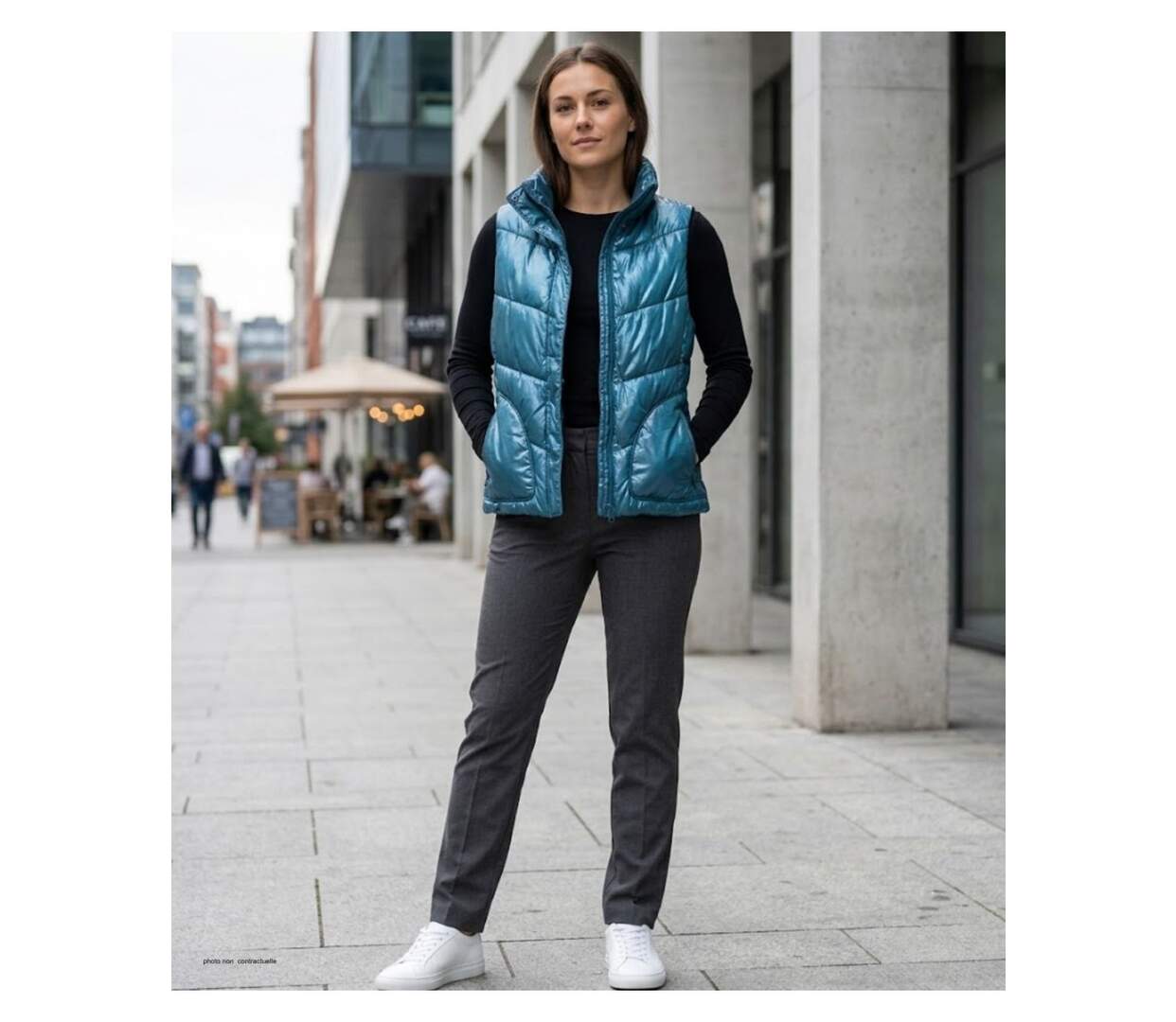 MAYFLOWER SH1096T - Gilet sans manches matelassé Bleu Turquoise : chaleur et éclat-5