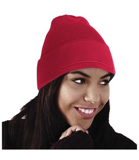 Beechfield Unisex Plain Winter Beanie Hat / Headwear (Ideal for Printing) (Classic Red)