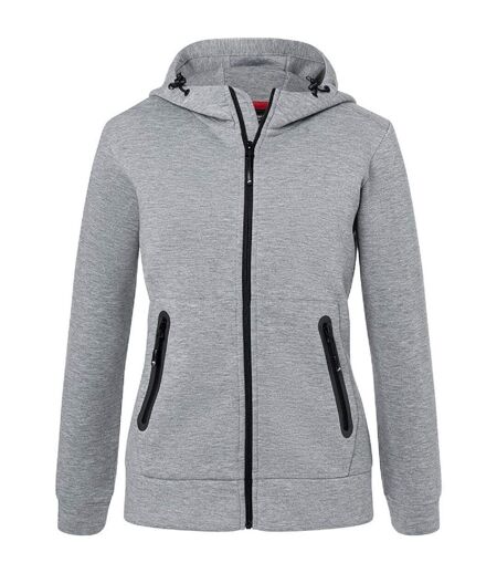 Veste zippée à capuche - Femme - JN1143 - gris clair chiné