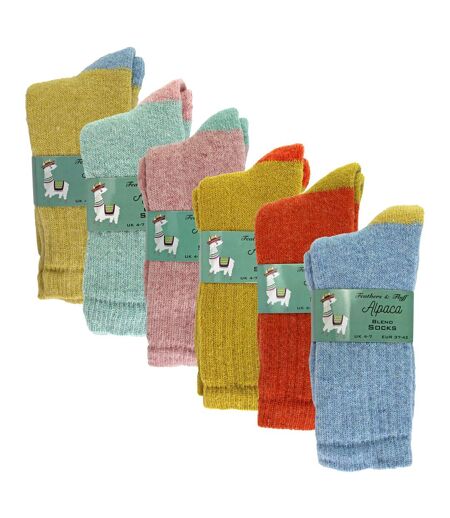6 Pairs Ladies Alpaca Lounge Socks For Bed