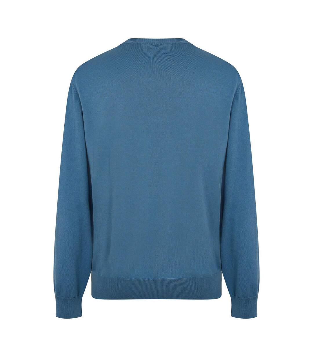 Mens Embroidered Logo Knitted V Neck Sweatshirt Pastel Blue Boss-2