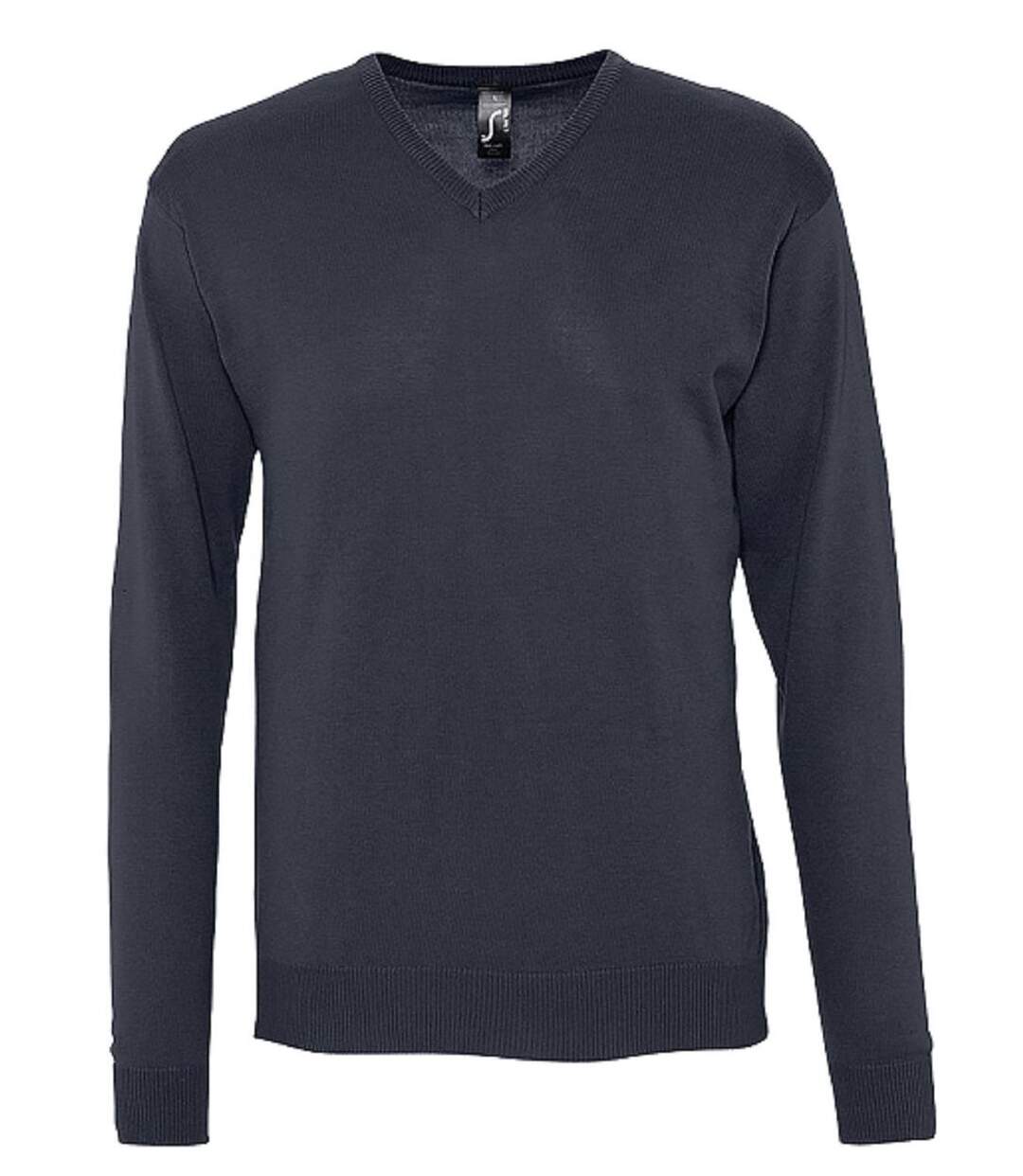 Pull col V - Homme - 90000 - bleu marine-1