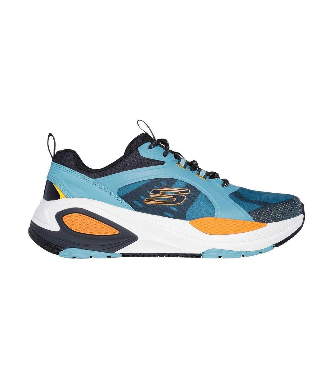 Mens Mono Mesh Trainers Blue Orange Skechers-3