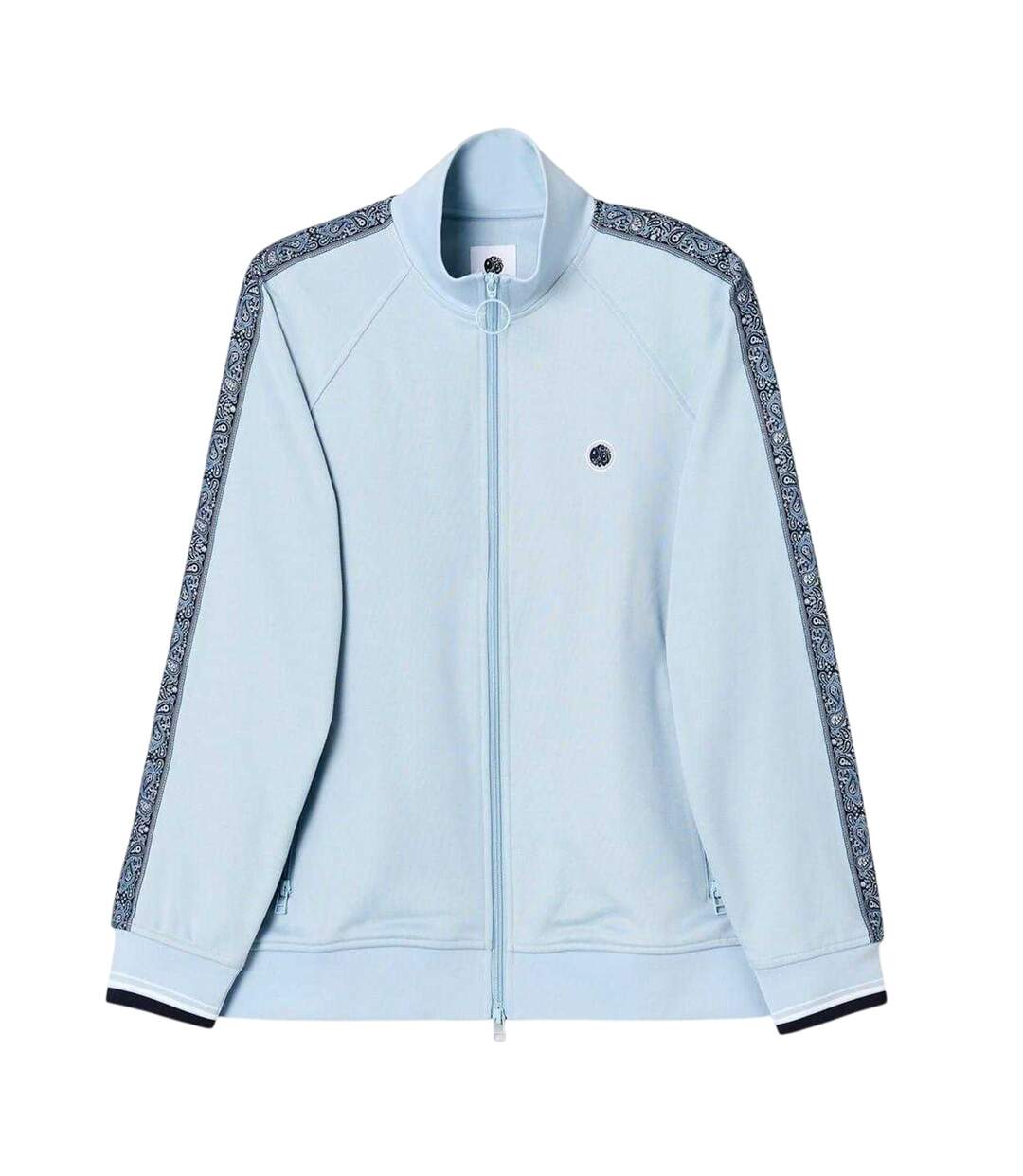 Mens Eclipse Paisley Taped Raglan Track Top Light Blue Pretty Green-2