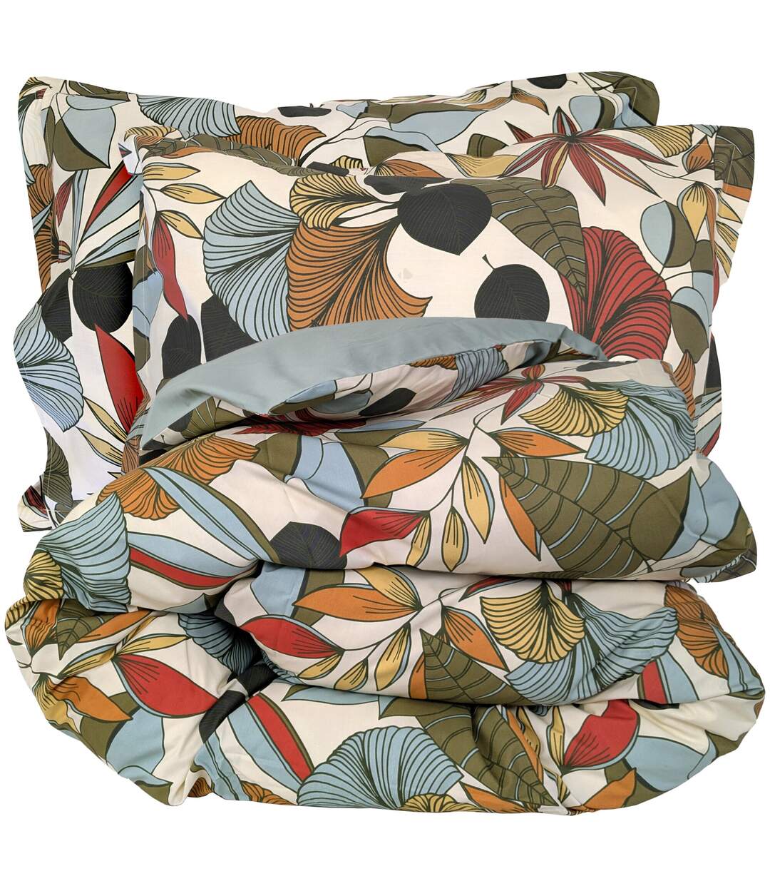 Parure de lit percale de coton CASCADE Taie 50x70 cm-2