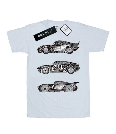 Disney - T-shirt CARS TEXT RACERS - Femme (Blanc) - UTBI16182