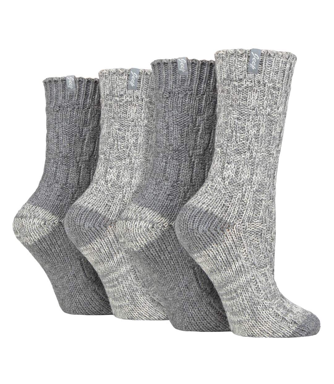 Lot de 4 chaussettes en tricot de laine pour femme-1