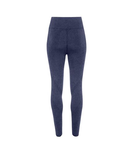 Womens/ladies seamless 3d fit multi sport denim look leggings indigo denim TriDri