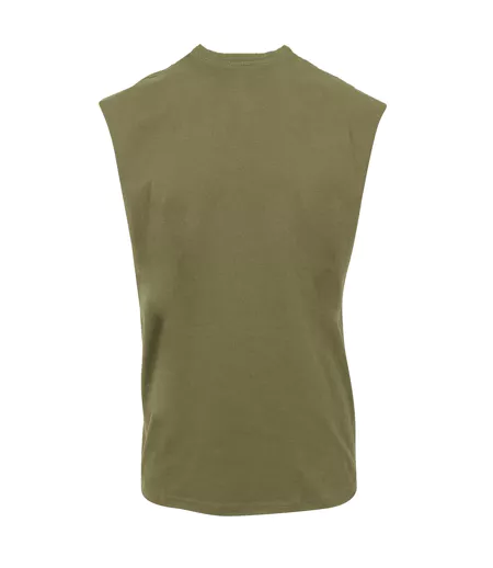 T-shirt Sans Manches Style Uni Homme Olive New Morning Studios