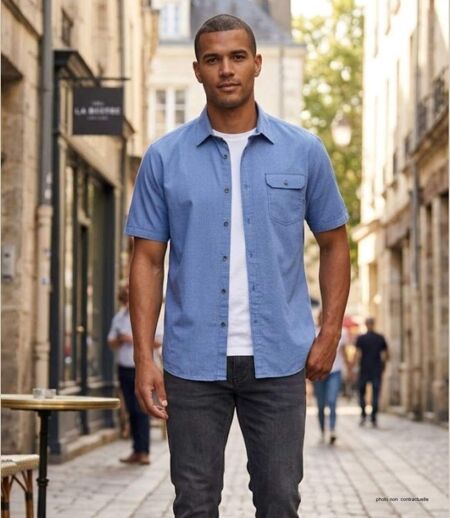 CHALLENGER TEODOR1 - Chemisettes manches courtes pour homme au confort absolu en coton