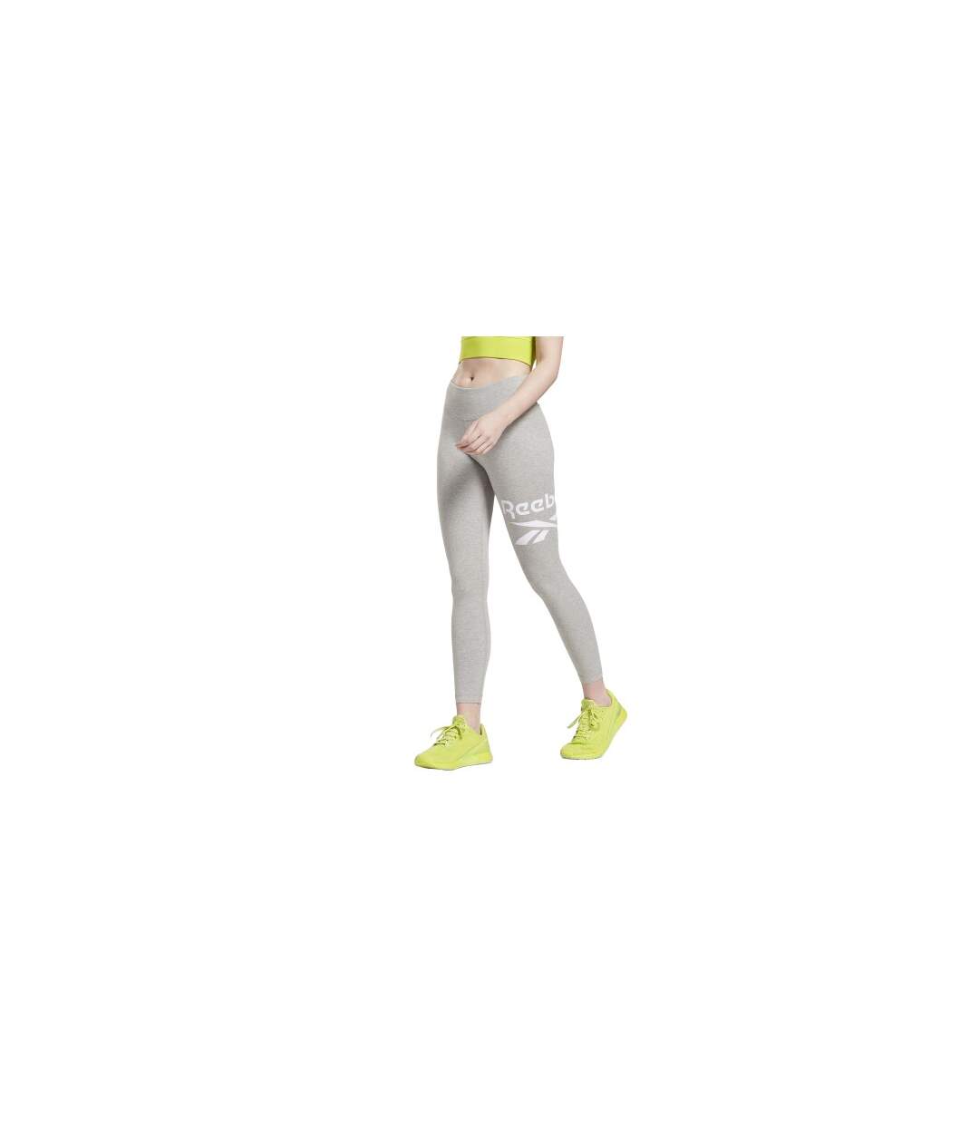 Womens/ladies Slim Leggings Medium Grey White Reebok-1