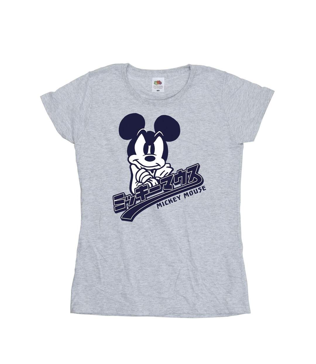 Disney T-shirt en coton japonais Mickey Mouse Femme/Femme (Gris sportif) - UTBI33233-1