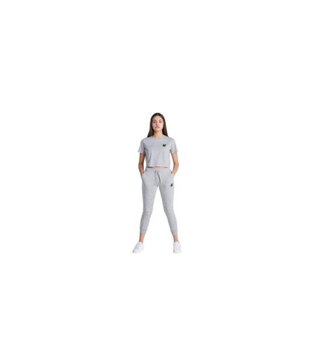 T-shirt Court Motif/style Logo Femme Gris Chiné SikSilk