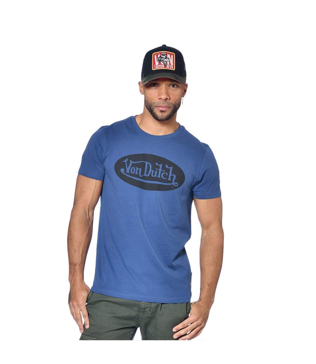 T-shirt Von Dutch col rond homme en coton Front-1