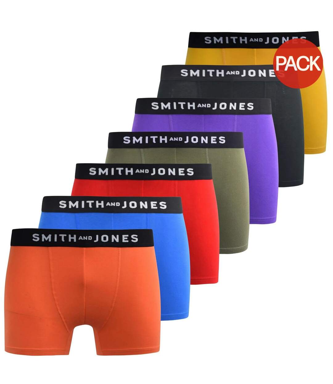 Pack of 7  Mens tevin boxer shorts  multicoloured Smith & Jones-1