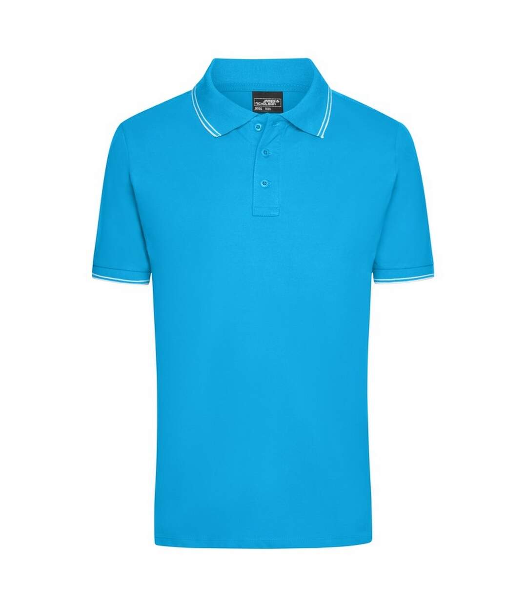 Polo Homme Turquoise Vif Blanc James And Nicholson-1