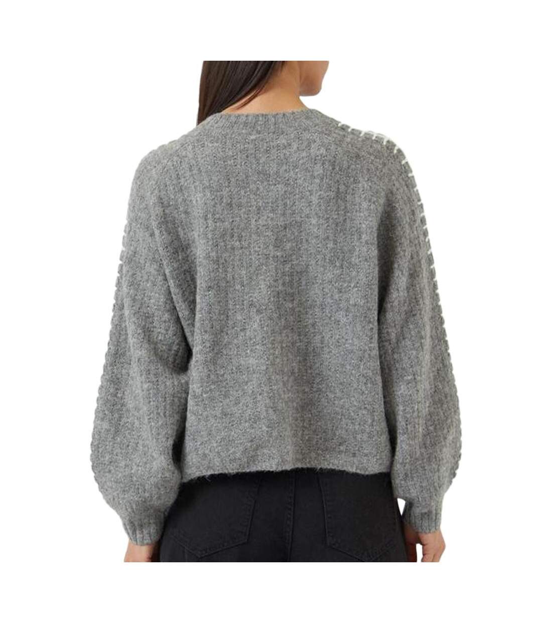 Gilet gris femme yas knit-2
