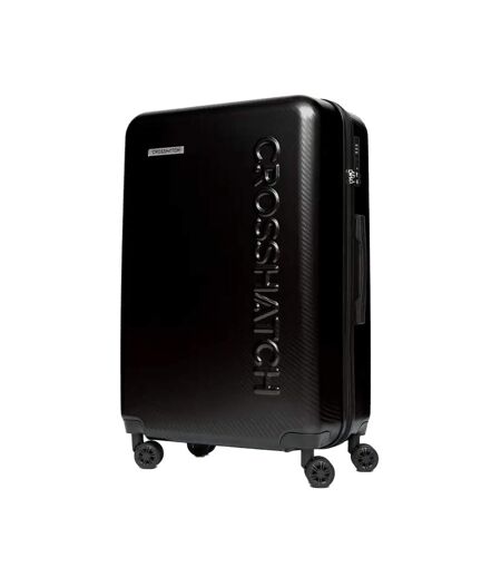 Pack Of 3  Escapade Embossed 4 Wheeled Suitcase  S-m-l Black Crosshatch