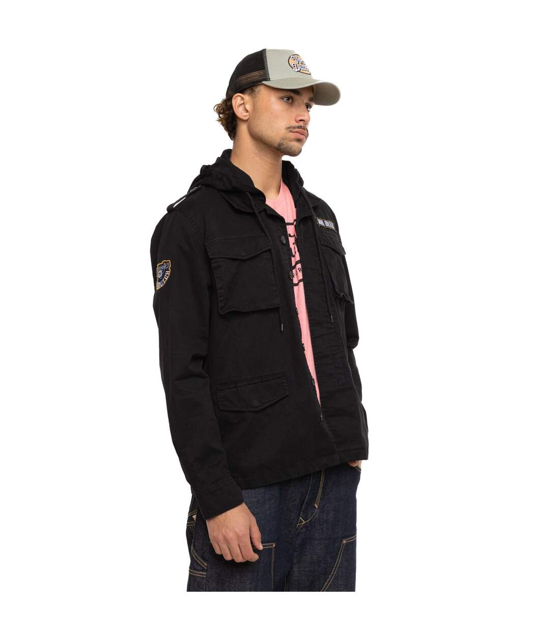 Veste militaire homme avec capuche détachable et print dos Salt Vondutch-4