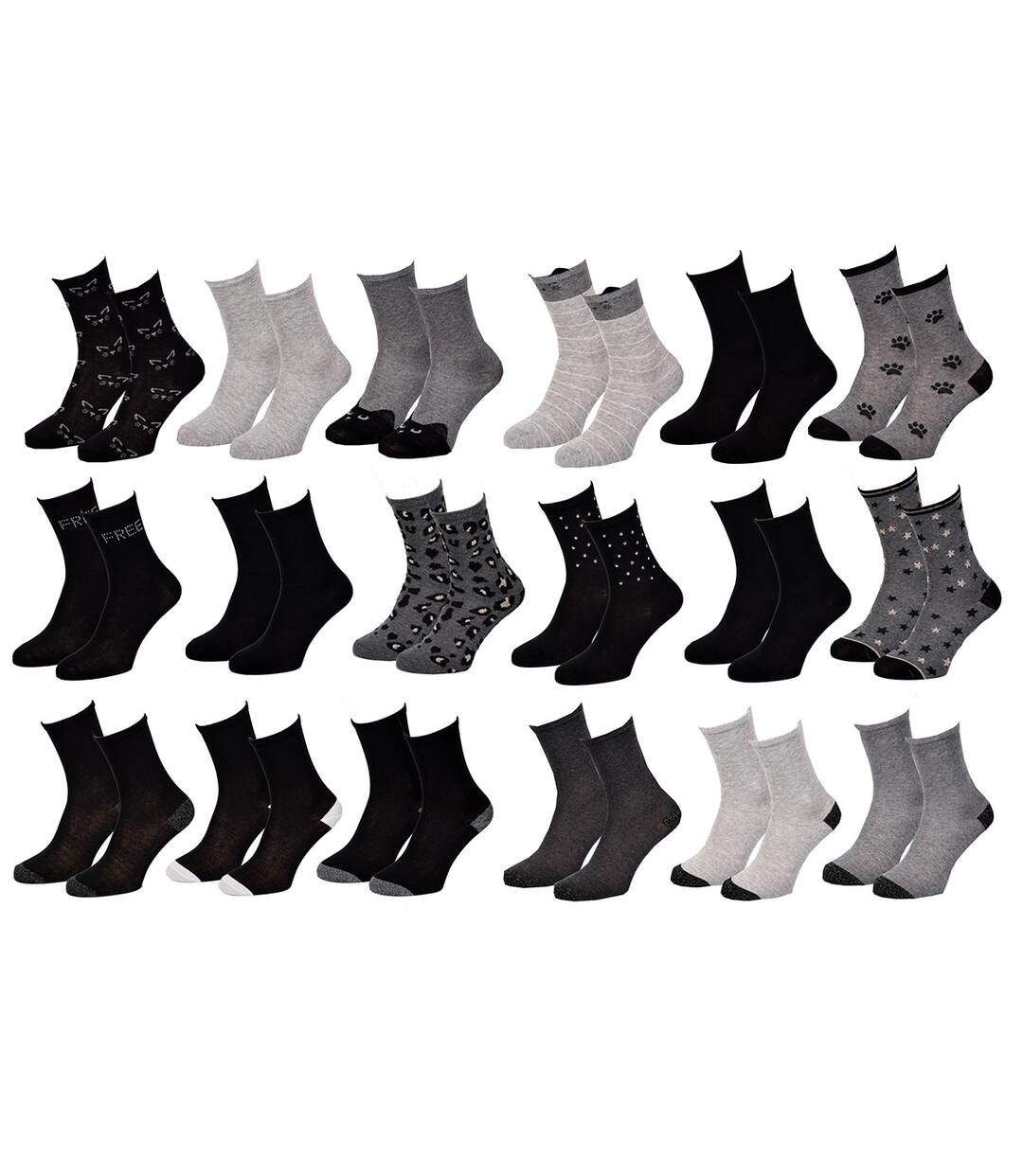 Chaussettes femme FASHION LADY Qualité et Confort-Assortiment modèles photos selon arrivages- Pack de 12 Paires Surprise FASHION LADY-1