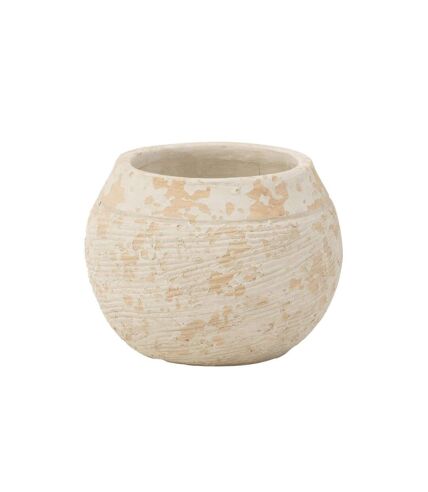 Cache-Pot Rond Design Rustique 23cm Blanc