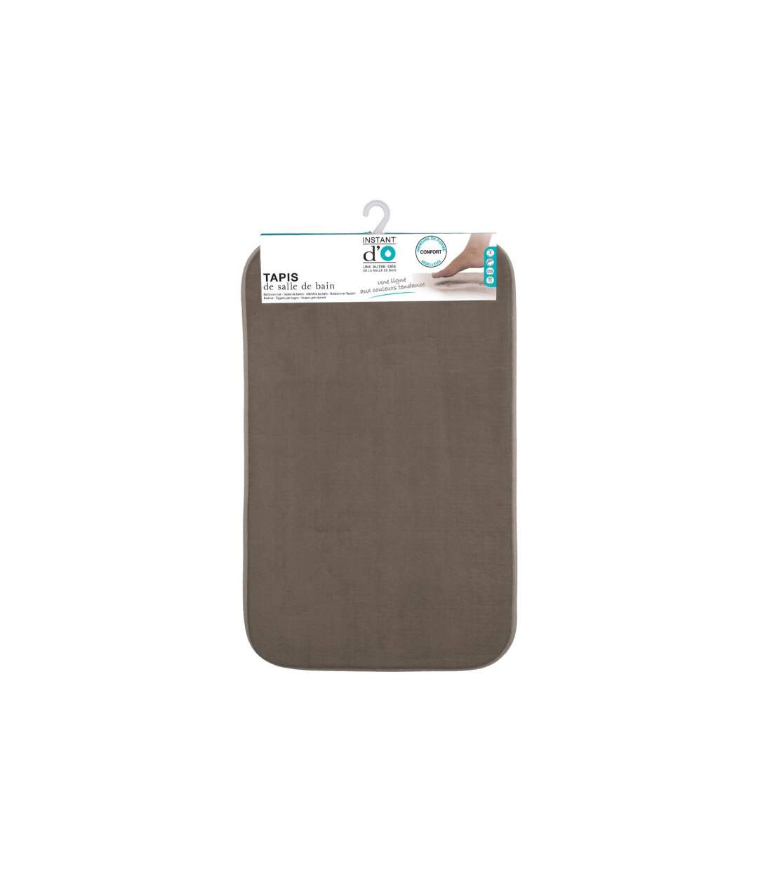 Tapis Salle de Bain Mémoire de Forme 50x80cm Taupe-3