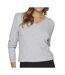 Pull Col V Gris Femme Vila 69 - XXL