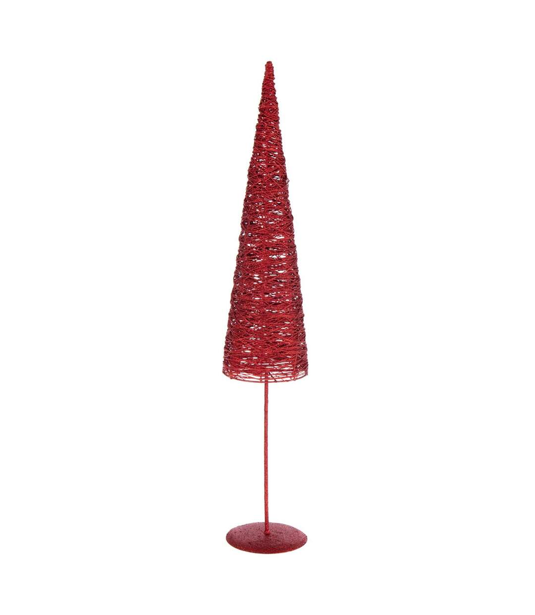 Sapin de Noël sur Socle Glitter 85cm Rouge-1
