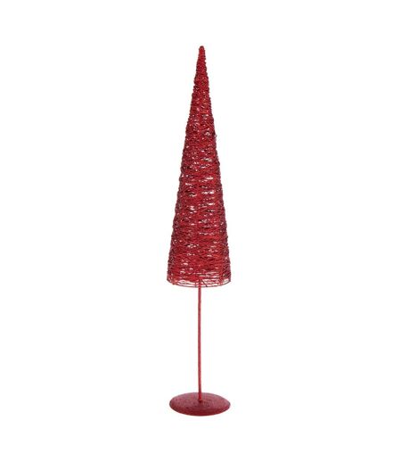 Sapin de Noël sur Socle Glitter 85cm Rouge