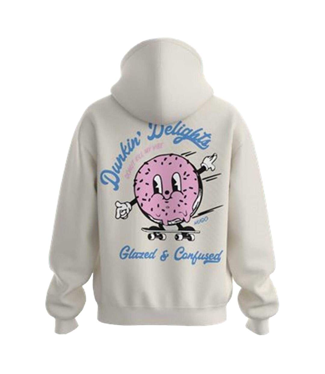 Mens Namiko Regular Drawstring Hoodie White Hugo-2